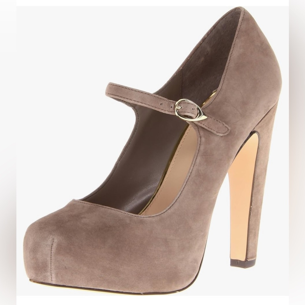 DV Dolce Vita Demi Mary Jane Pump – Women’s Size 8 tan suede platform high heels